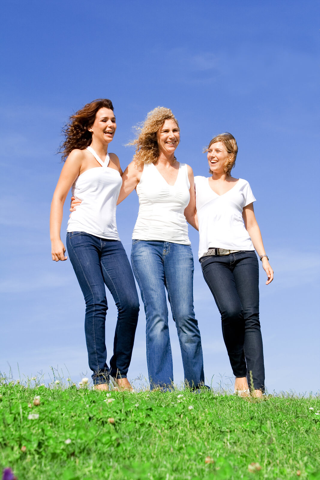 group of happy smiling healthy women mother and grown up children