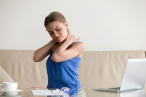 Woman with neck pain